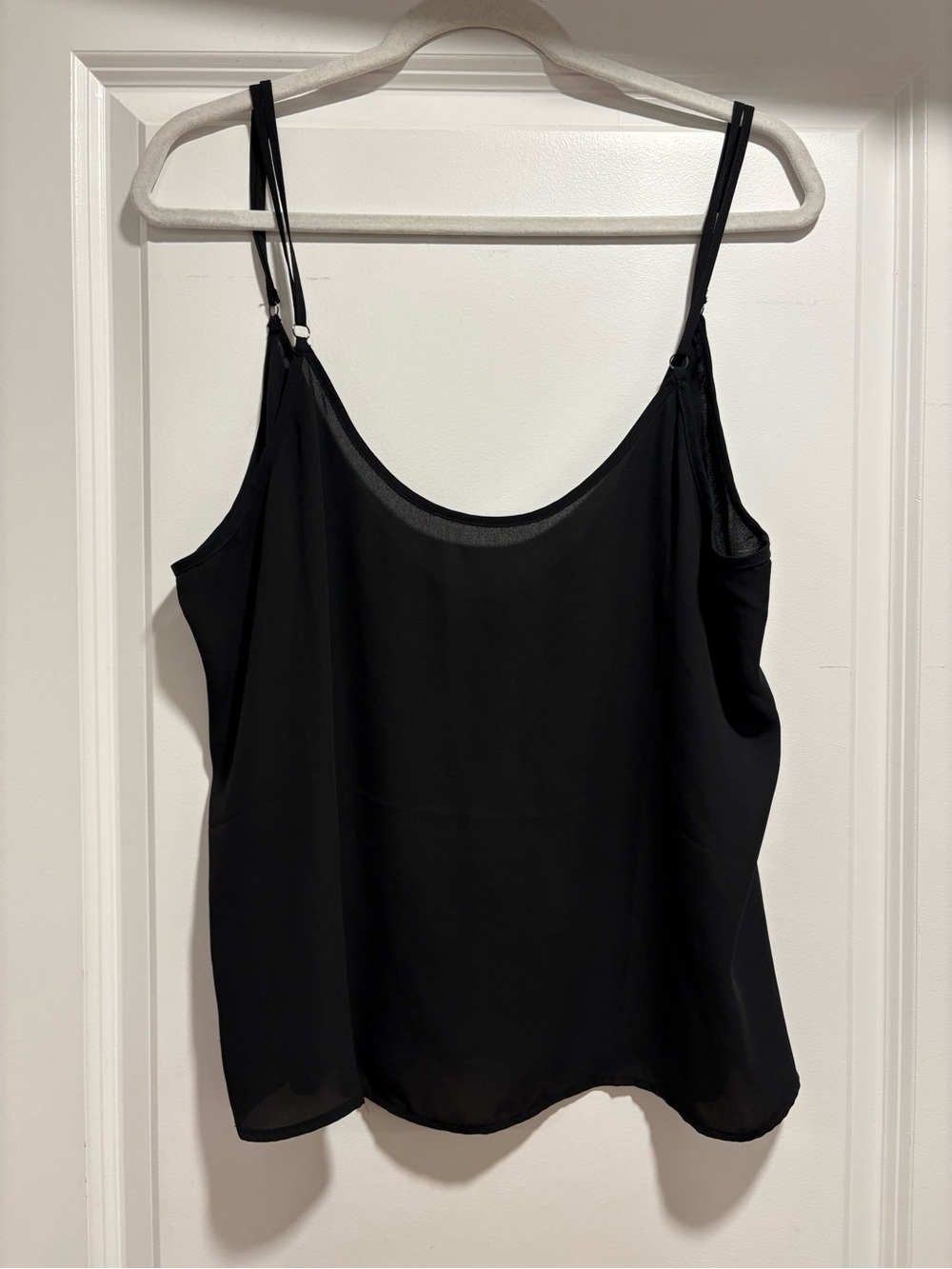 Tildon Black Double Strap Scoop Neck Tank - Picture 2 of 4